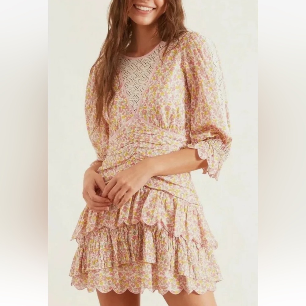 LoveShackFancy marquise dress fruity punch size 8